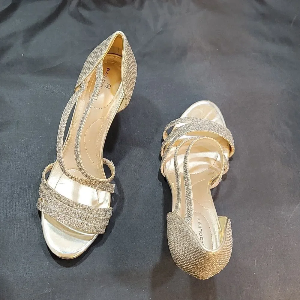 BANDOLINO JEWEL STUDDED ROUND OPEN-TOE HEEL SANDAL
